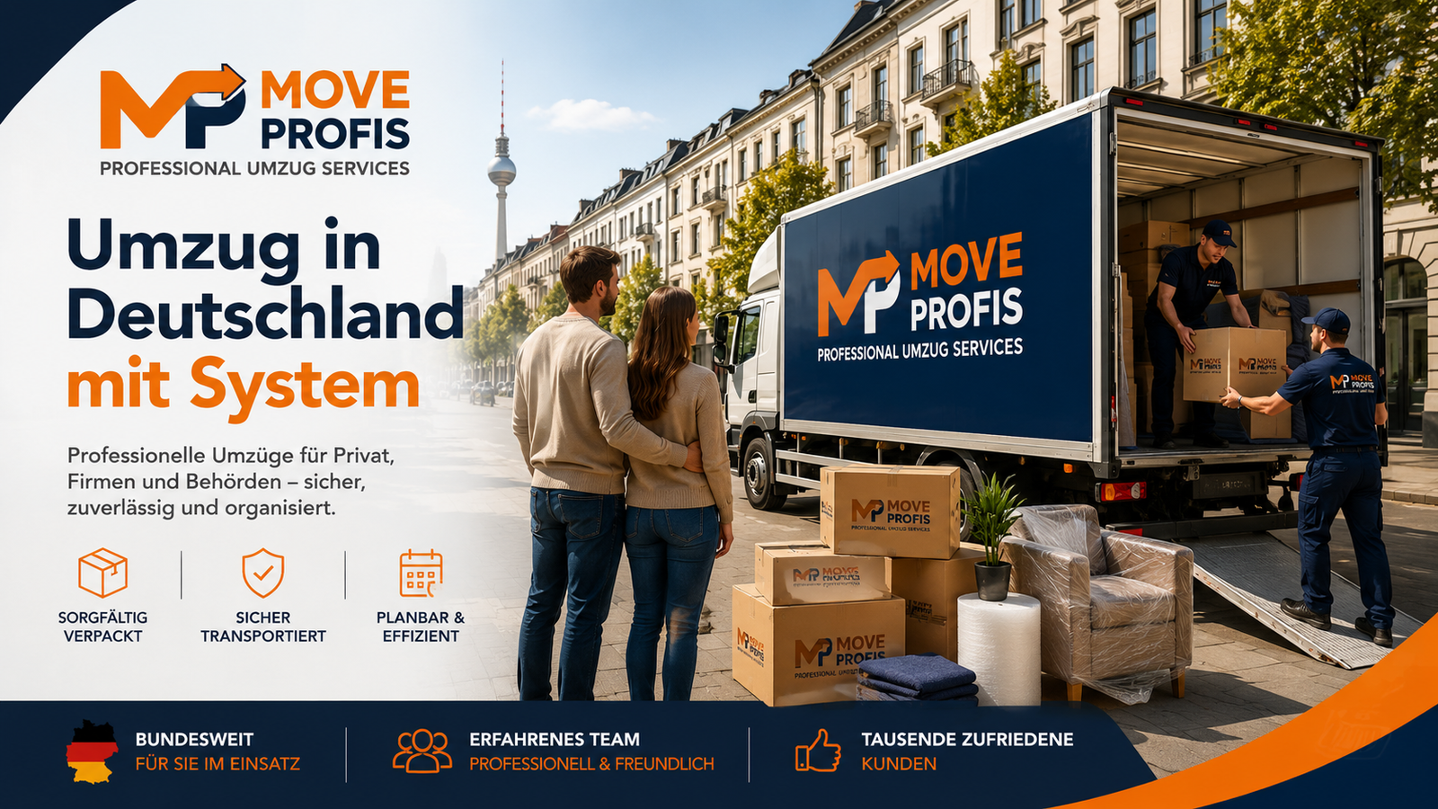 Umzug in Deutschland — Move-Profis Team beim Verladen